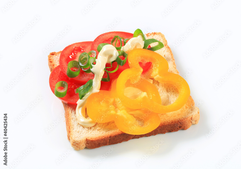 Open faced vegetable sandwich Open faced vegetable sandwich