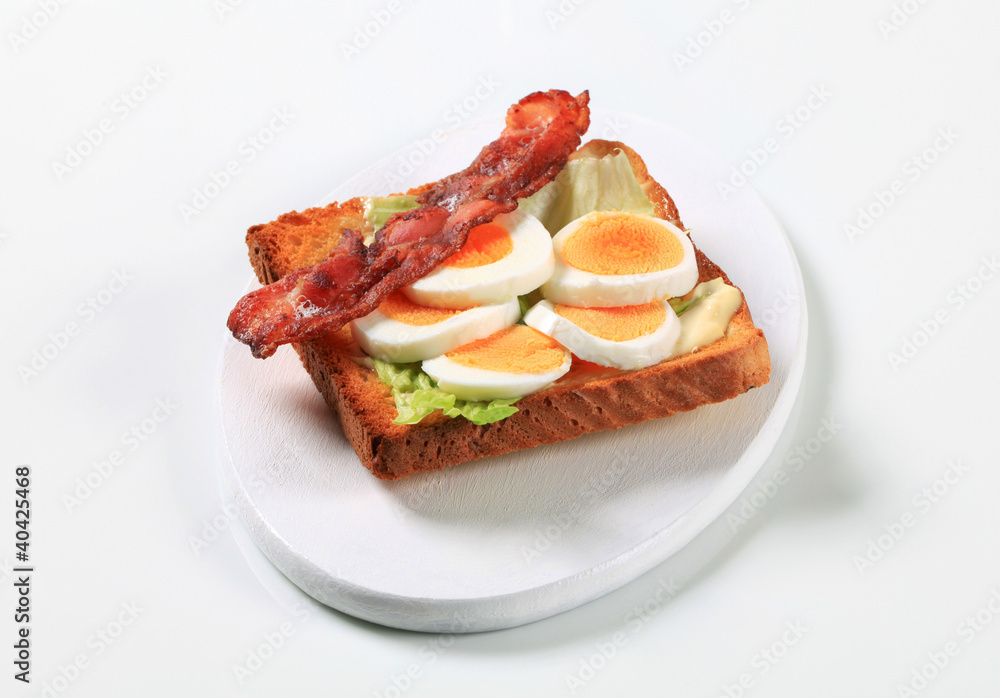 Open faced egg sandwich