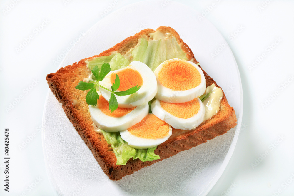 Open faced egg sandwich Open faced egg sandwich