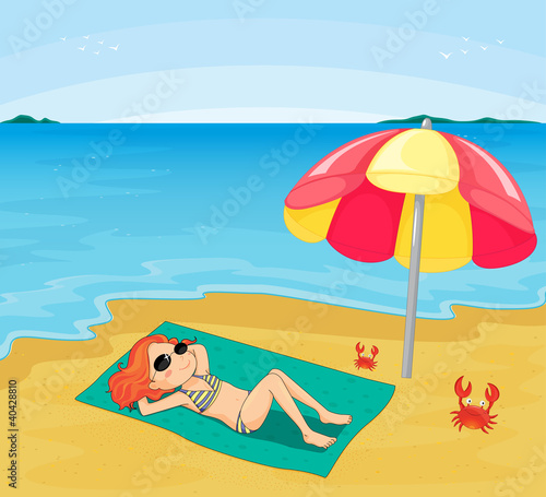Girl sunbathing