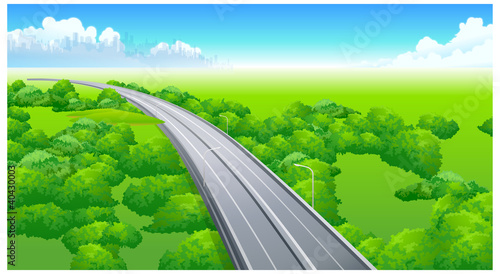 flyover over green landscape