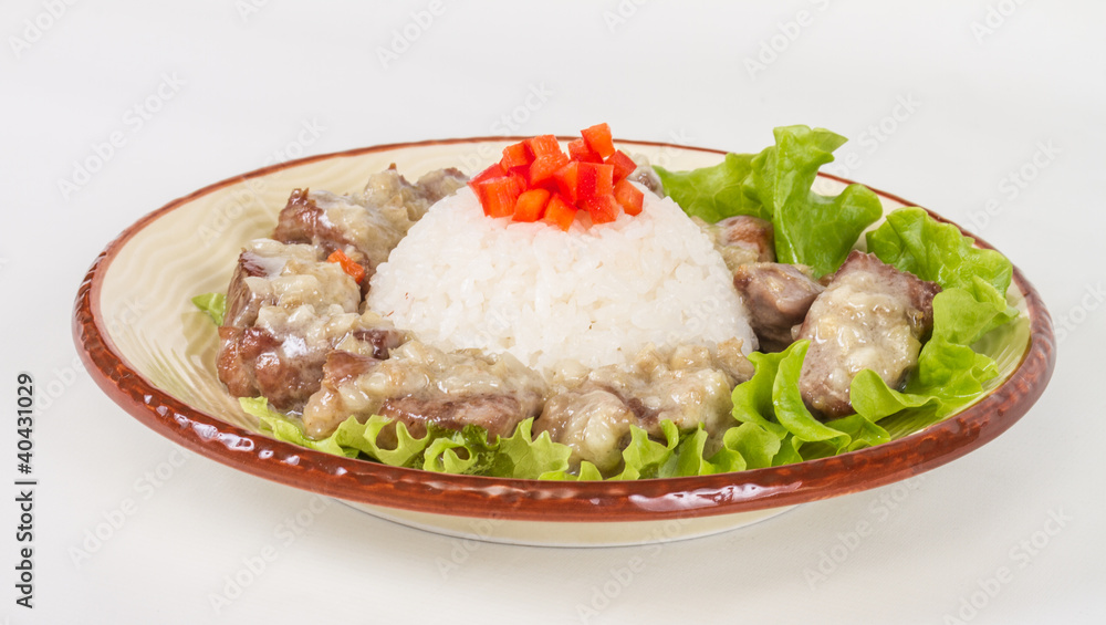 Rice and pork japanese style Rice and pork japanese style