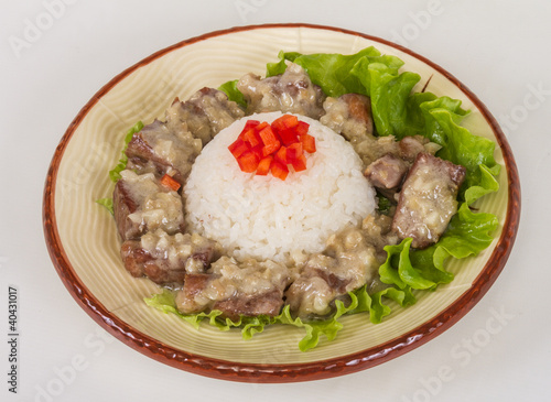 Rice and pork japanese style