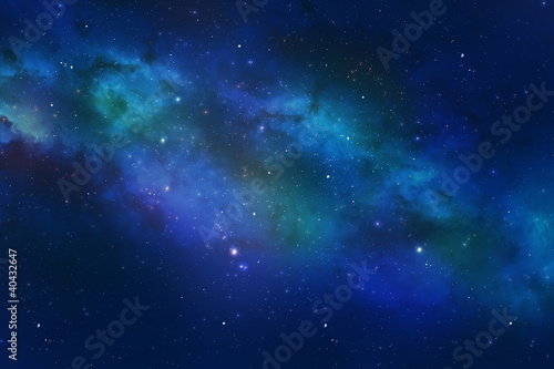 Universe showing the milky way galaxy with stars and space dust. © pixel