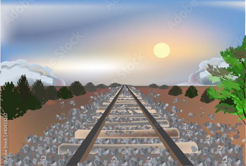 landscape with railroad bed