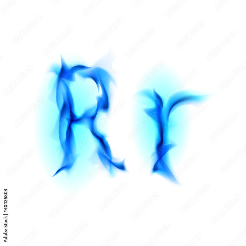 Naklejka premium Fiery font. Letter R