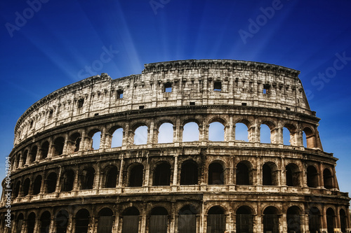 The ruins of the Roman Colosseum