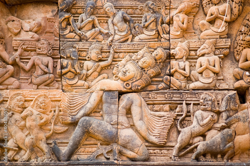 Naklejka premium Ravana the Demon sculpture, Angkor