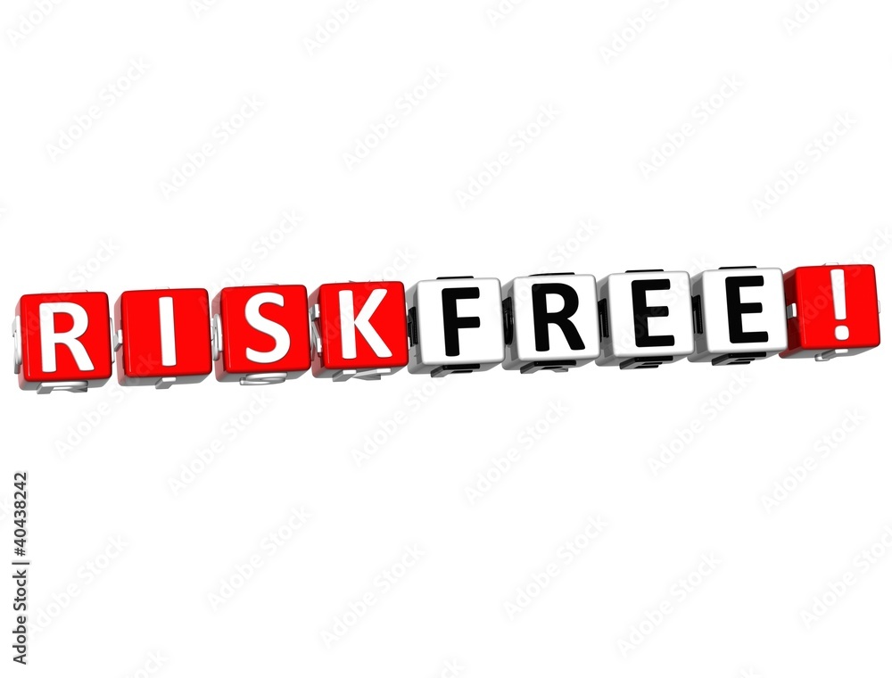 3D Risk free Block Text  on white