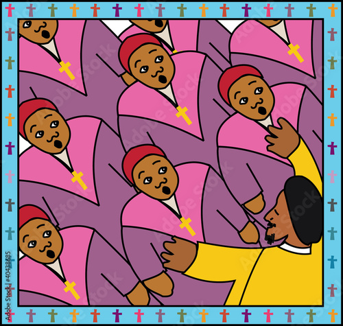 Young female choir singing