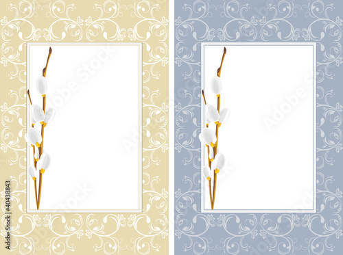 Ornamental frames with willow branches