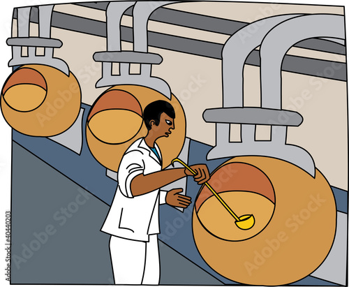 Young black professional brewer