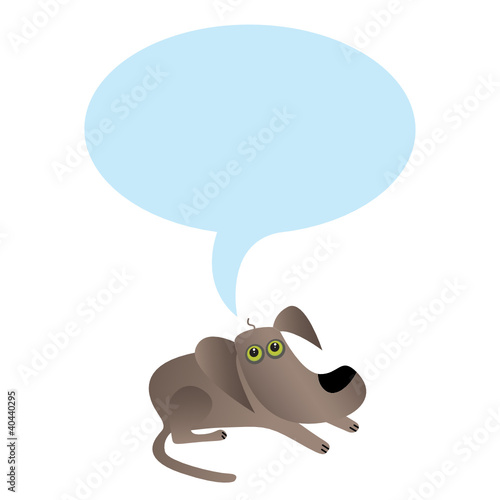 little dog with speech bubble