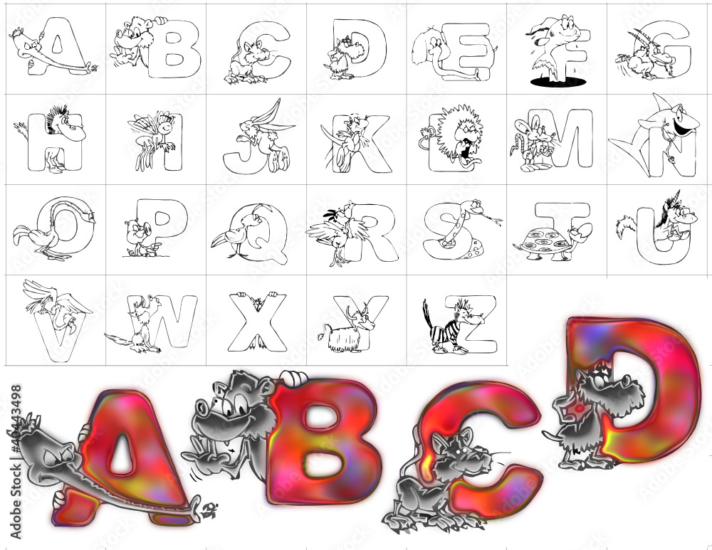 abc alphabet background zoo design abcd Stock Vector | Adobe Stock