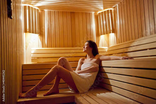 Girl in sauna