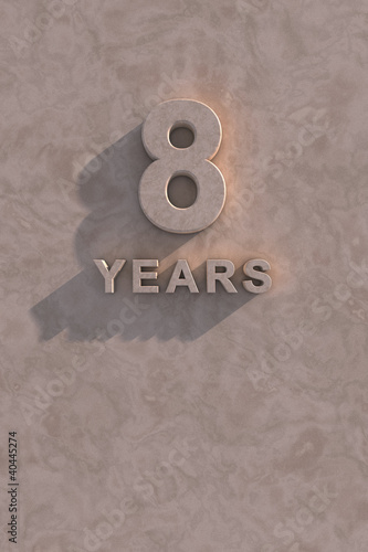 8 years 3d text