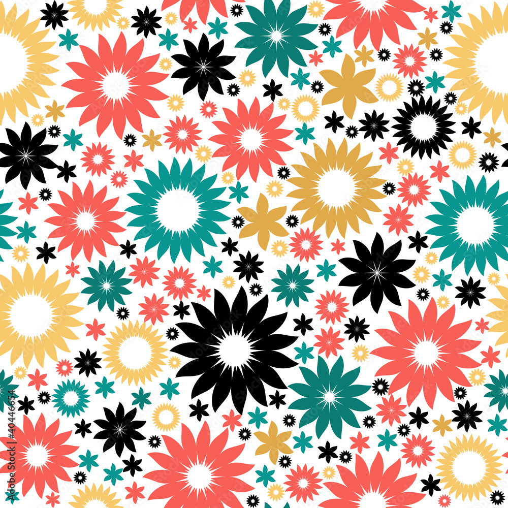 Floral abstract background, seamless pattern