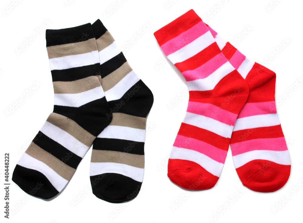 striped socks isolated on white striped socks isolated on white