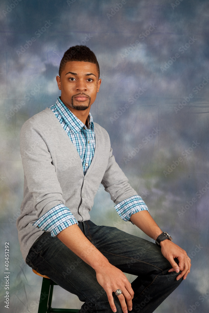 black man looking thoughtful at the camera black man looking thoughtful at the camera