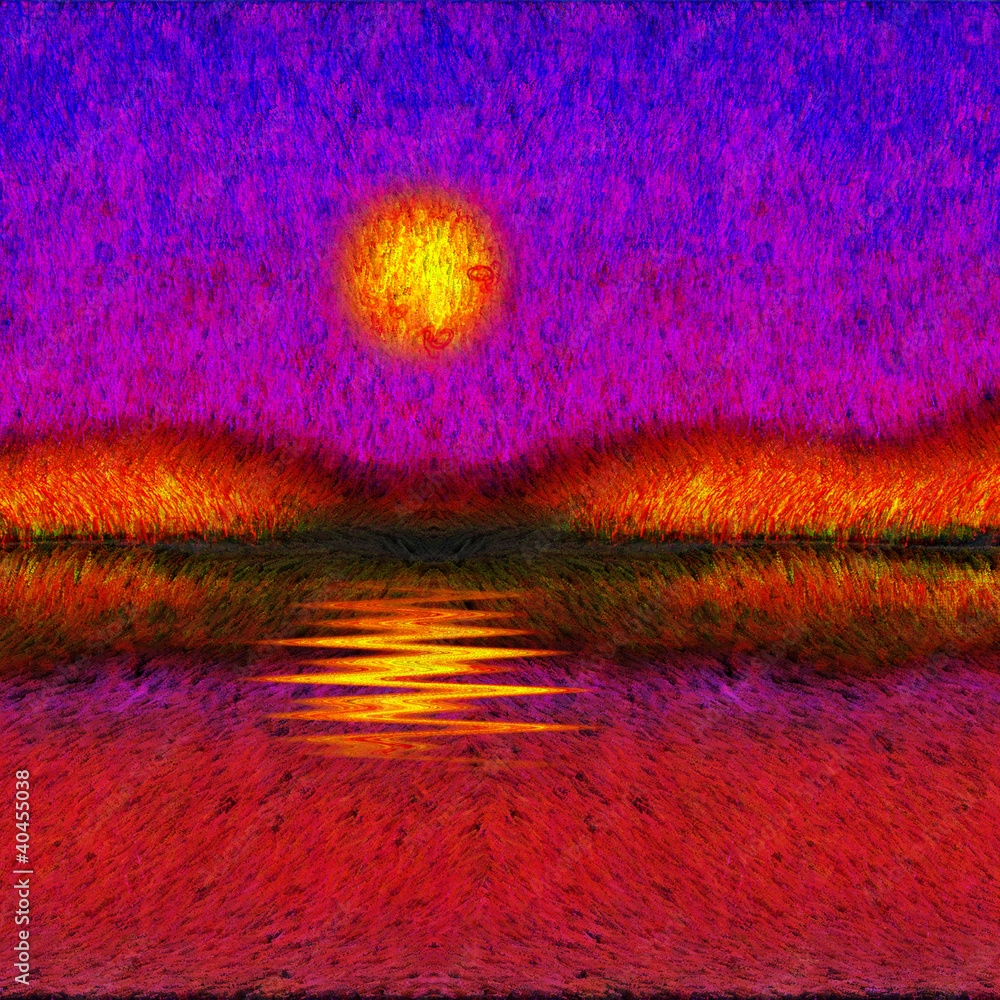 Painted Abstraction Sunset or Sunrise