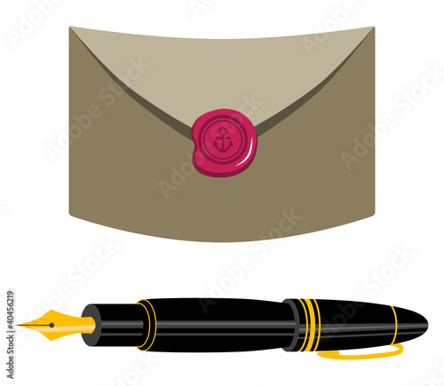 Fountain pen and Letter