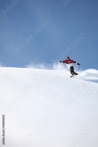 Snowboarder showing-off