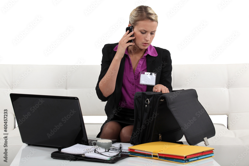 young female executive working from home young female executive working from home
