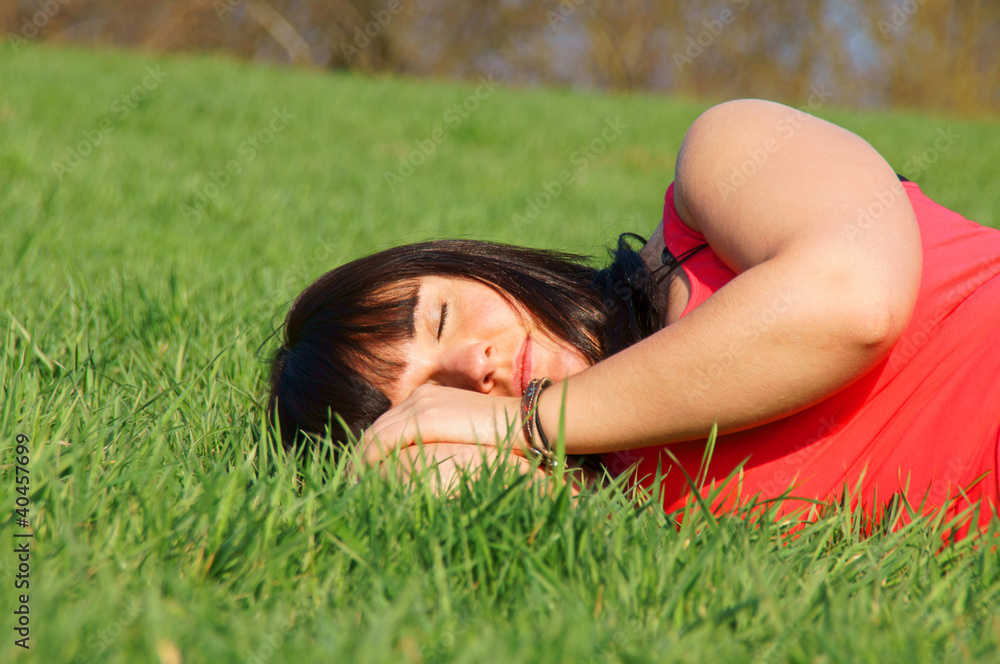 dreaming pretty girl in the green grass dreaming pretty girl in the green grass