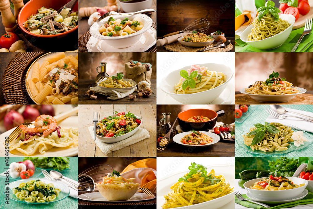Italian Pasta Collage Italian Pasta Collage
