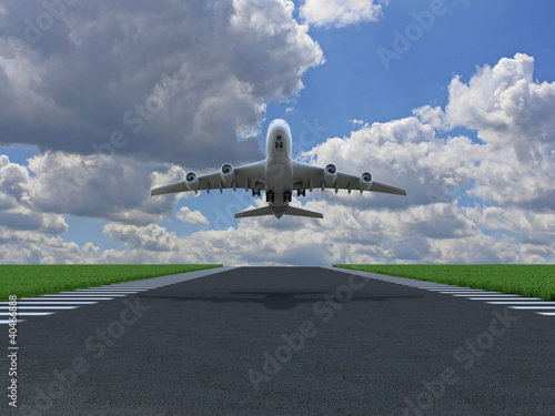 Airplane takes off