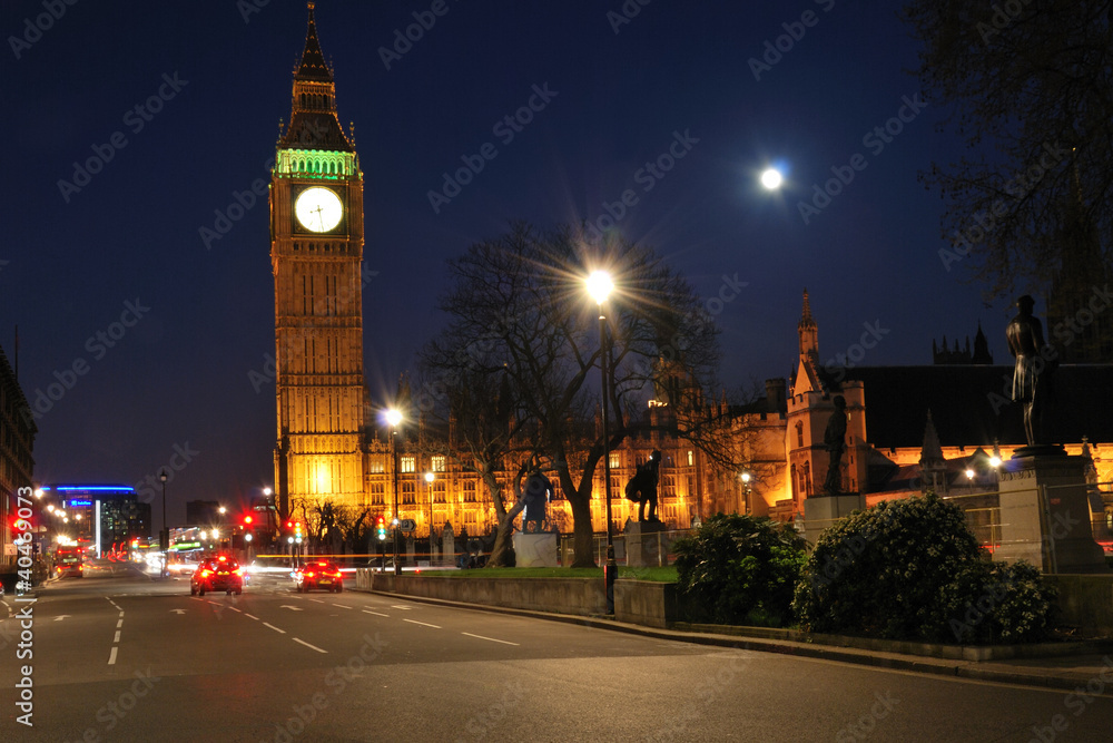 Hoses of parliament at night