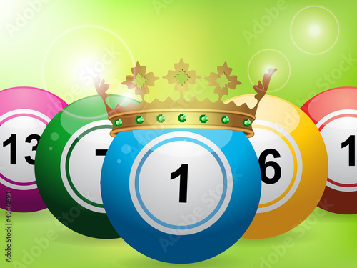 bingo balls on green background