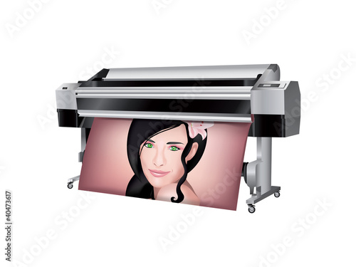Plotter with beautiful girl printed
