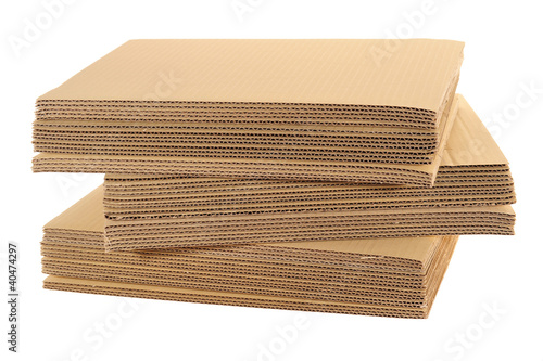 Stack Of Corrugated Board Isolated On White Background