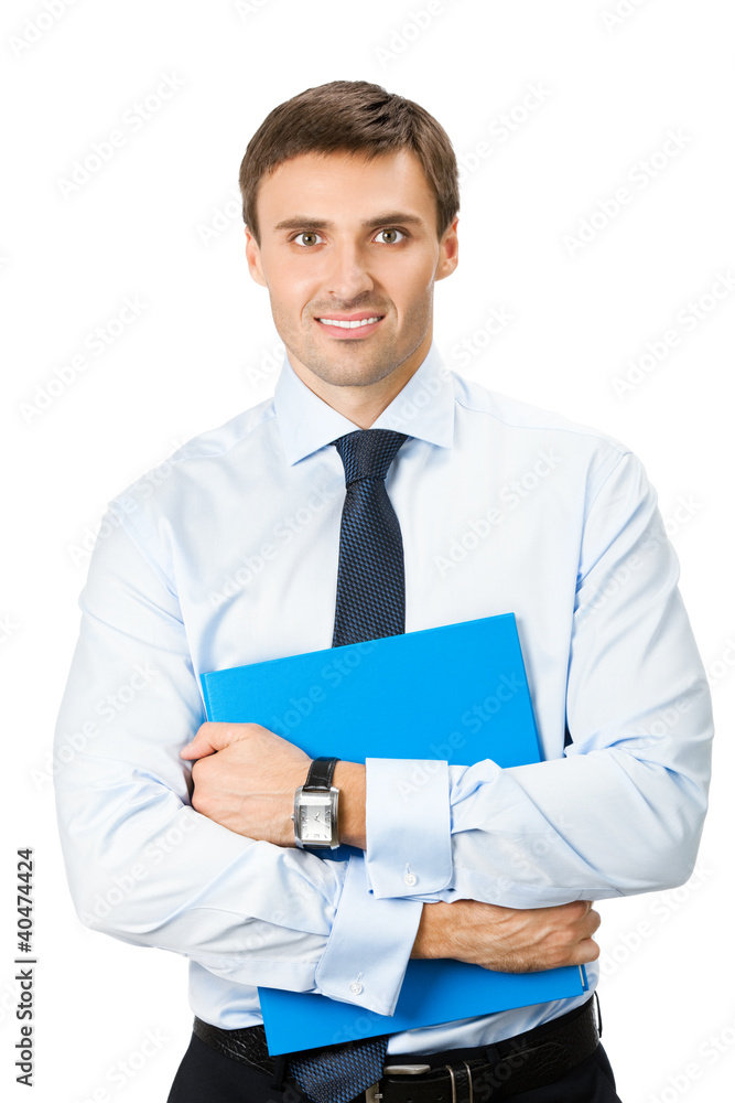 Business man with folder, on white Business man with folder, on white