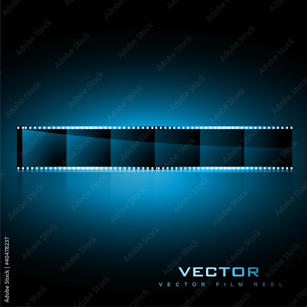 realistic vector shiny film reel