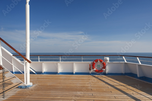 Wooden wharf,buoy and blue Sky © leeyiutung