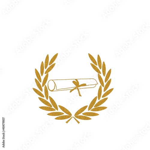 DIPLOME COURONNE LAURIERS OR