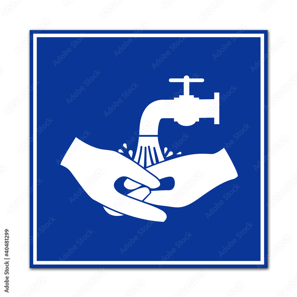 Señal lavarse las manos Stock Illustration | Adobe Stock