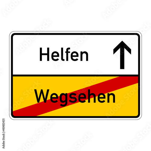ortsschild wegsehen helfen I