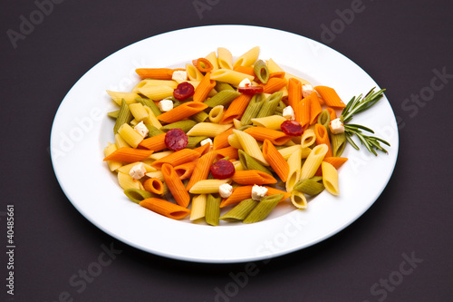 tricolor pasta dish