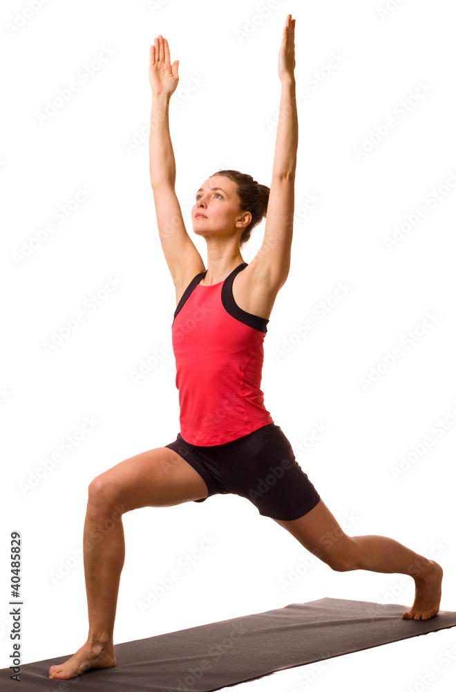 young woman exercising isolated on a white background. young woman exercising isolated on a white background.