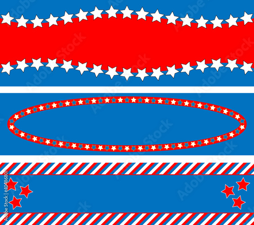 EPS8 Vector 3 Red White Blue Star Striped Backgrounds