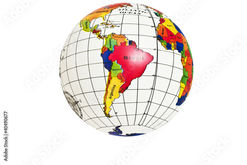 Map of Western hemisphere of the Earth
