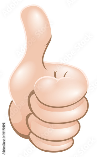 Cartoon thumbs up hand illustration