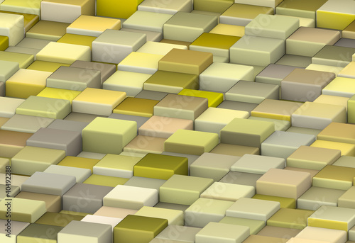 abstract backdrop 3d render cubes in shades of yellow