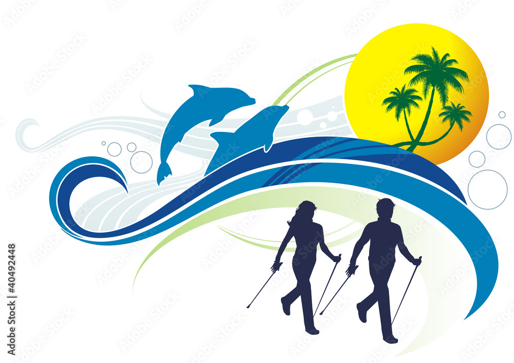 nordic walking beach style nordic walking beach style