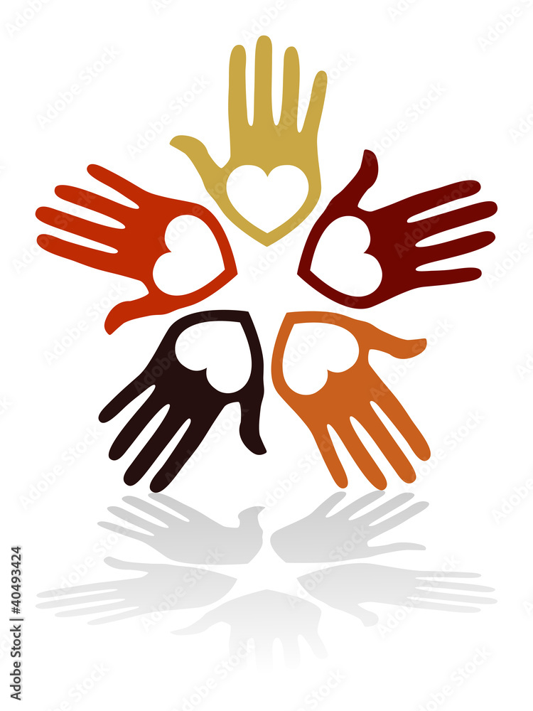 United loving hands with copy space vector. United loving hands with copy space vector.