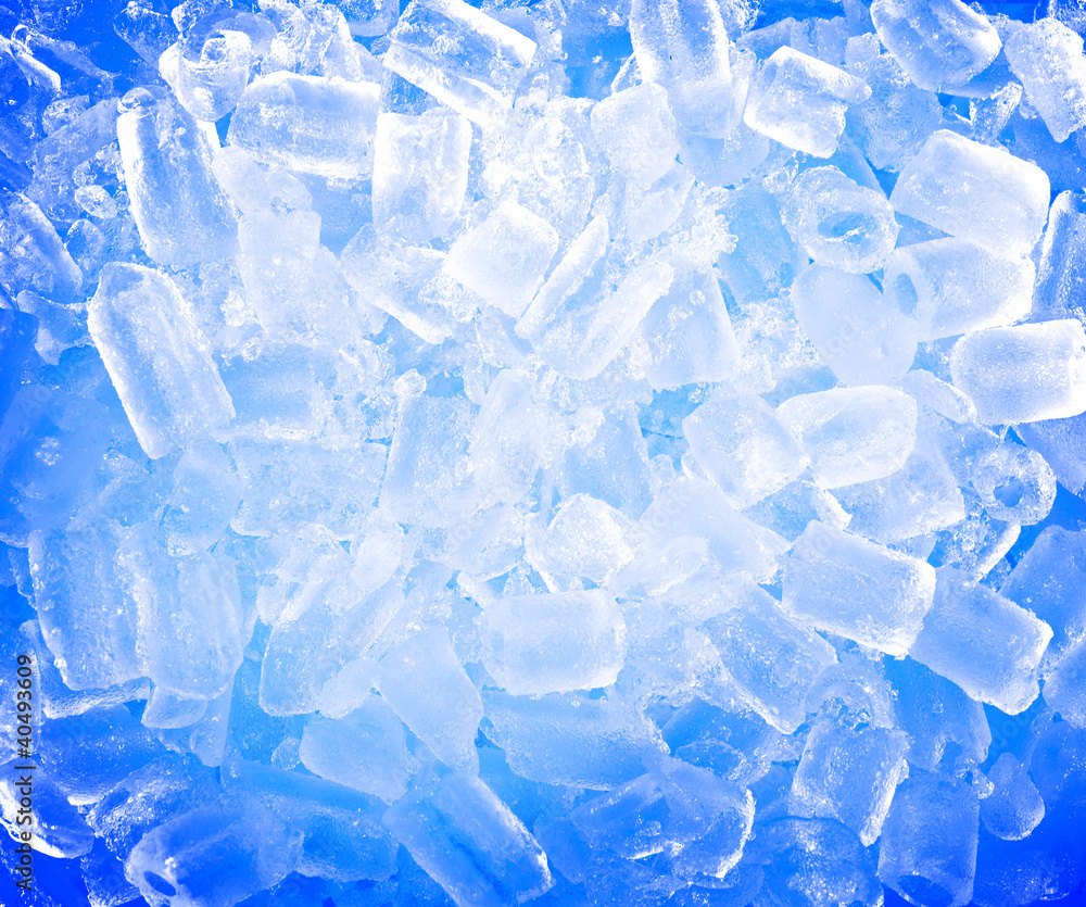 background with ice cubes in blue light background with ice cubes in blue light