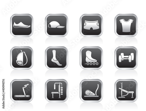 sports equipment and objects icons